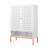 Grid Double Door Shoe Cabinet, Three Adjustable Compartments For Flexible Storage, Suspended Hollow Shoe Changing Compartment, Bottom 15Cm Moisture-Proof High Foot Design