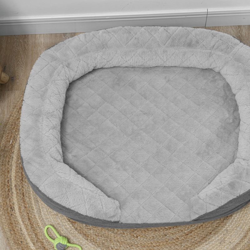 Canapé pour animaux de compagnie avec coussin amovible, patins antidérapants, gris