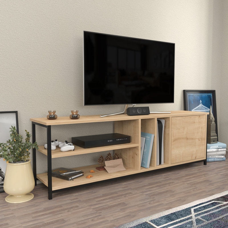 Meuble télé, Beige/noir