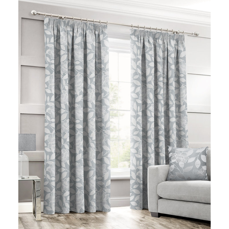 Caballero Curtain, 46cm Width x 54cm Drop, Silver