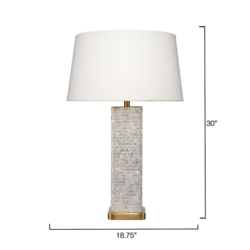 Preston Mother of Pearl Table Lamp with Linen Shade