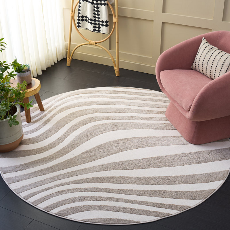 Saylor 136 Performance Abstract Rug, Round 6'3"