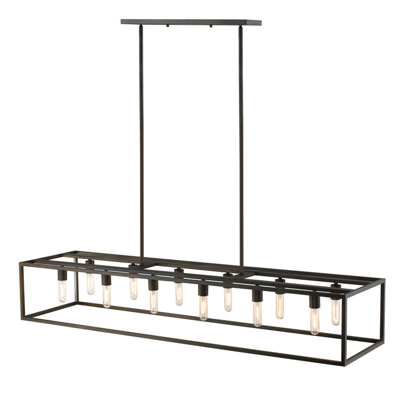 Luminaire suspendu pour îlot de cuisine 12 lumières Seadrift, Bronze frotté à l'huile