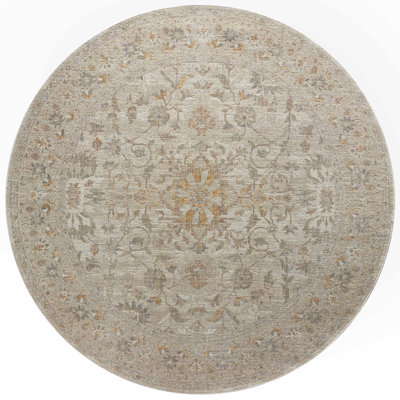 Tapis ivoire / naturel / jaune à motif floral Chris x Loves Julia x Loloi Rosemarie