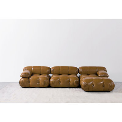 Daejuan Faux Leather L-Shaped Sectional Reversible