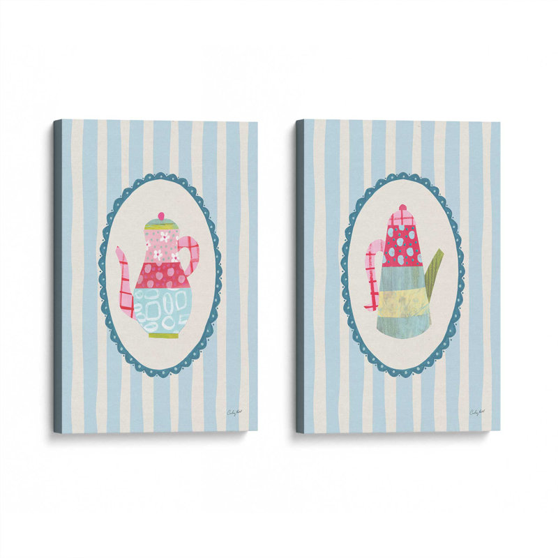 «Happy Tea Time», ensemble de 2 impressions, Toile tendue, Toile tendue, 30 po x 20 po