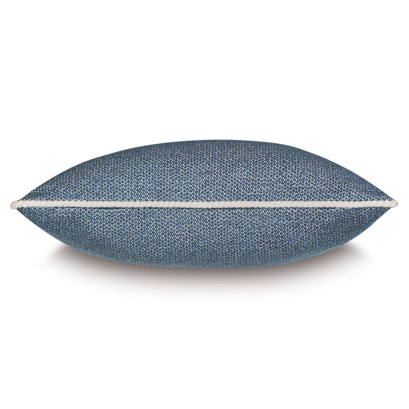 Downwind Woven Decorative Pillow In Denim, Blue, Square 22"