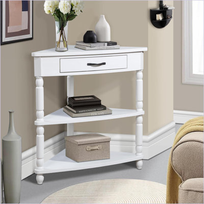 Space-Saving Wood-Look Corner Coffee Table – 3-Tier Storage for Small Living/Bedroom, Easy Assembly