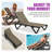 2PC Chair and Table Set, 5‑Position Adjustable Outdoor Chaise Lounge with Wheels & Stackable Design-1455031597