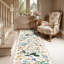 Tapis de couloir lavable 2 x 6: tapis de cuisine floraux avec envers antidérapant Tapis d'entrée de style rétro à poils courts pour le salon Chambre à coucher Tapis de sol résistant à l'eau douce pour salle de bain (2 x 6, crème)-1986627586-2010437454