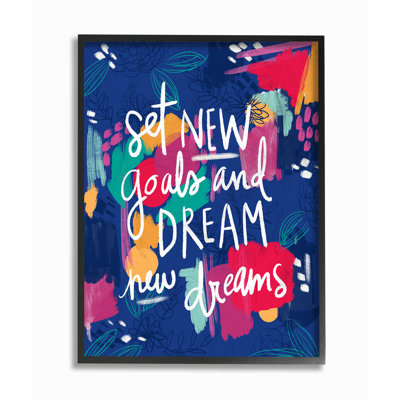 «New Goals Painted Inspirational» par Pen + Paint - reproduction d'art textuel sur toile