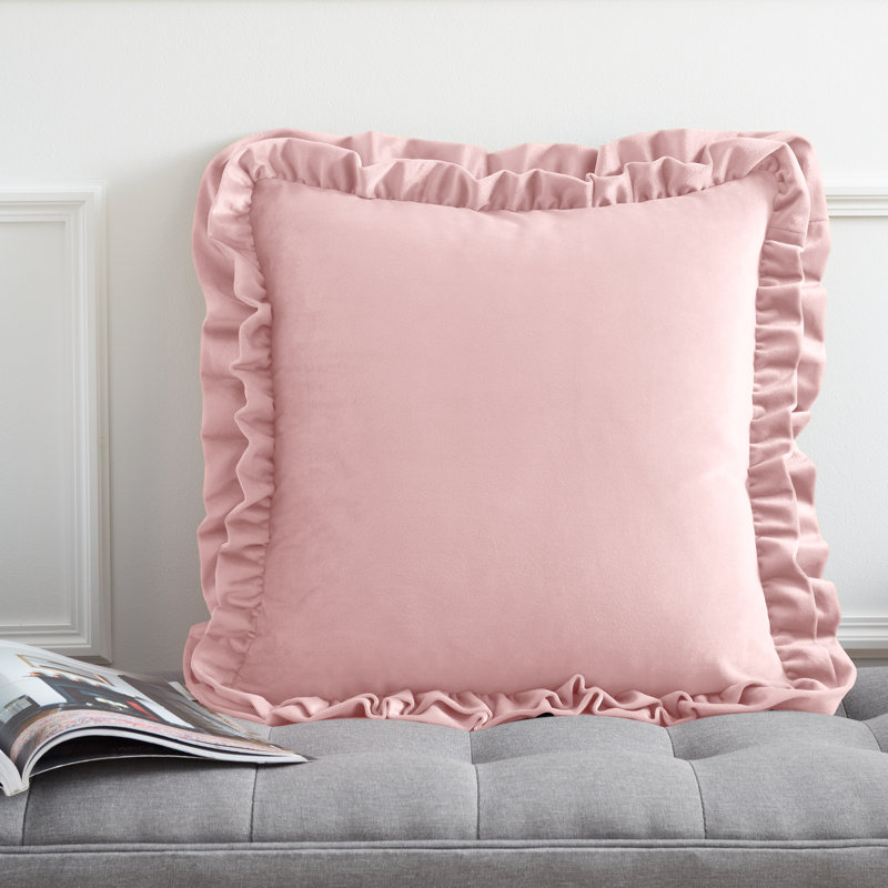 So Soft Touch Double Frill Cushion Cover, Pink