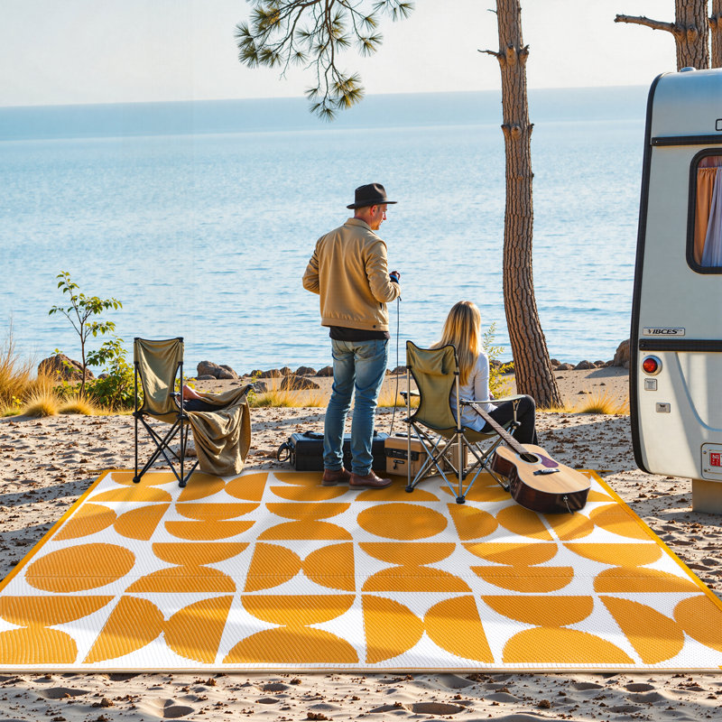 Tapis d'extérieur imperméable et réversible tant pour le patio que pour le camping, Rectangulaire 8 pi x 10 pi