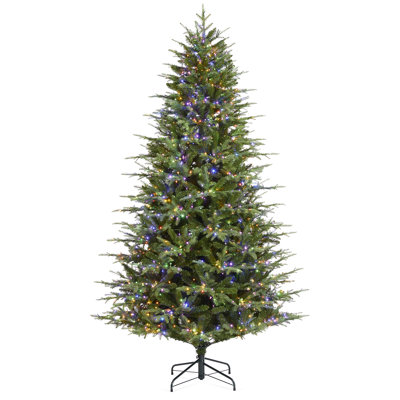 Leilonie Flocked 11' Pre-Lit Fir Christmas Tree