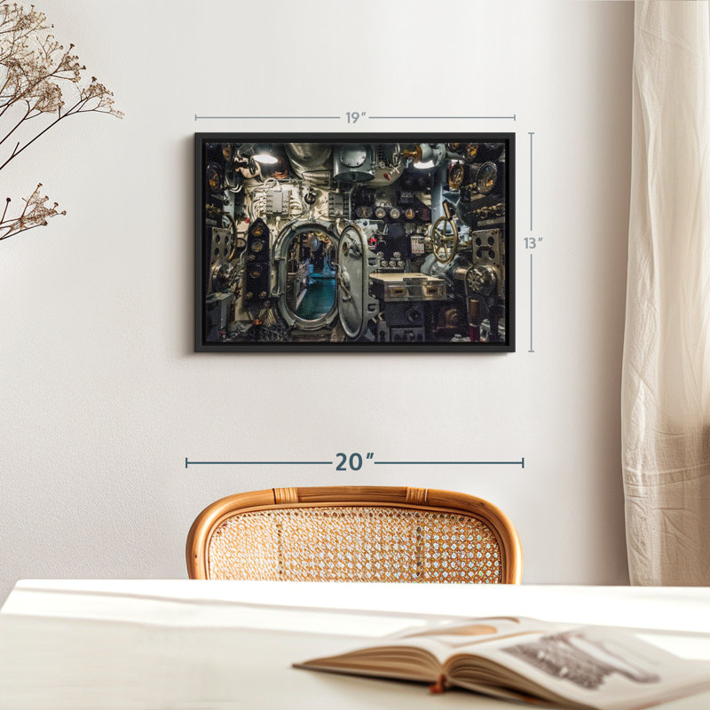 Submarine Control Room Canvas Print, 13" H x 19" W