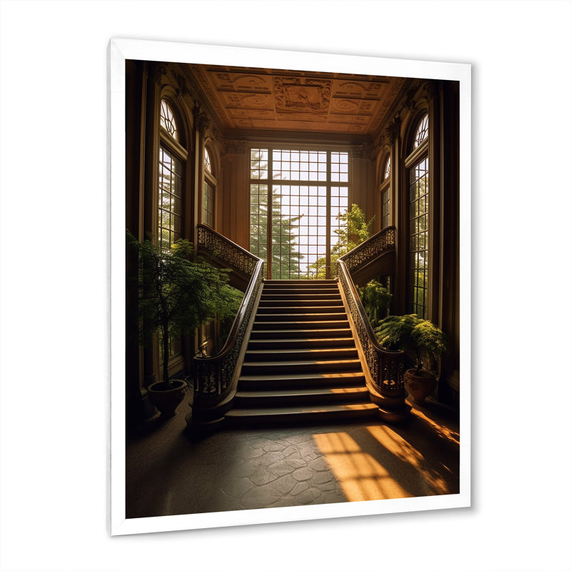 Oregon Pittock Mansion Sunrise IV sur toile, Cadre simple blanc, H 32 po x l 16 po x P 1 po