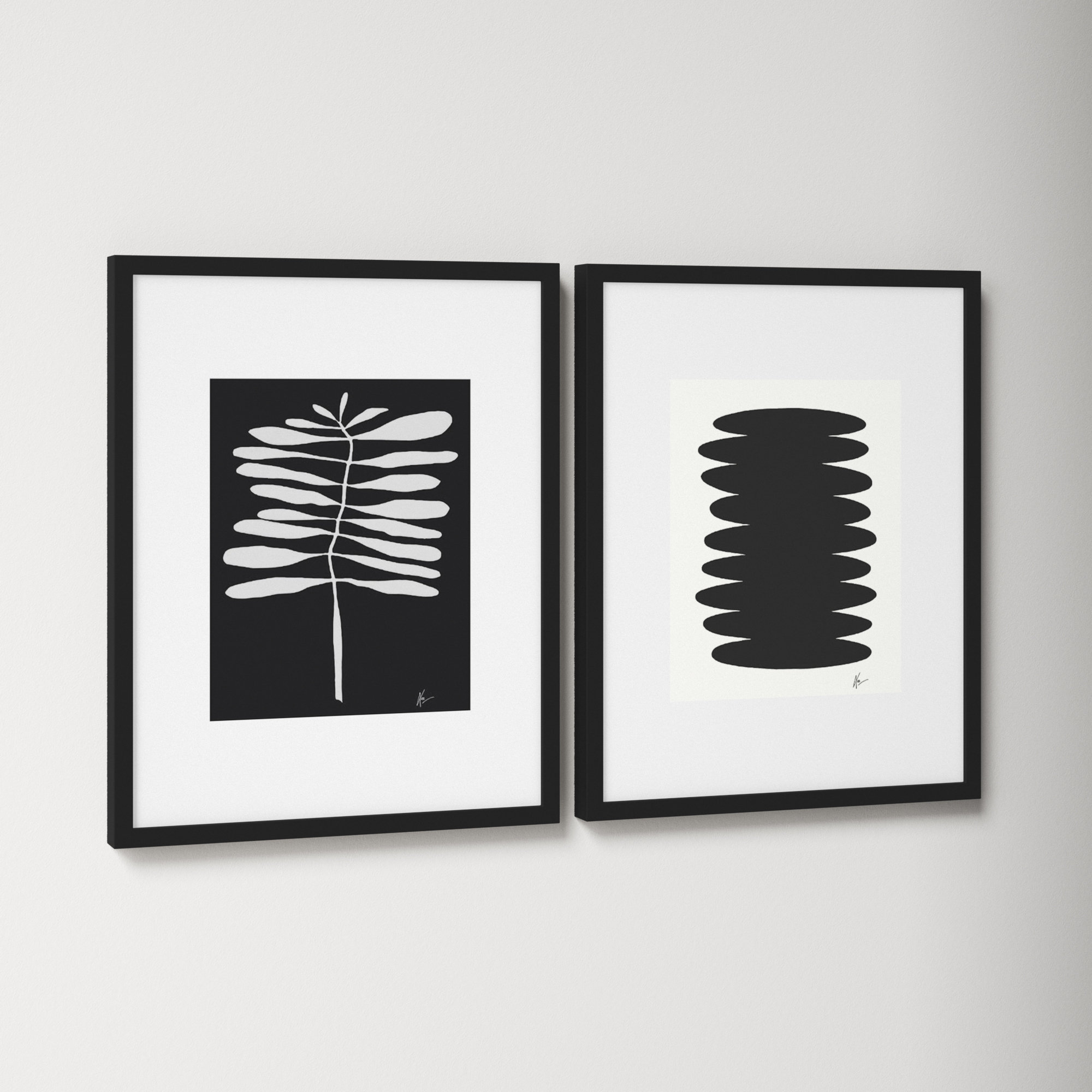 Flora 5&6 by Lee Lessem, Black Framed, 20" H x 32" W x 1.25" D