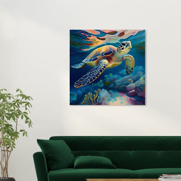 Bay Isle Home Sea Turtle I On Canvas by Oliver Gal Graphic Art | Wayfair