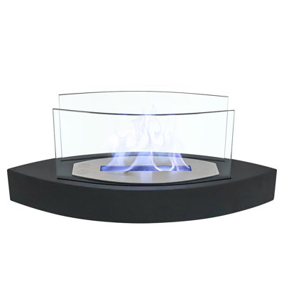 Sarkis Glass Bio-Ethanol Tabletop Fireplace with Flame Guard