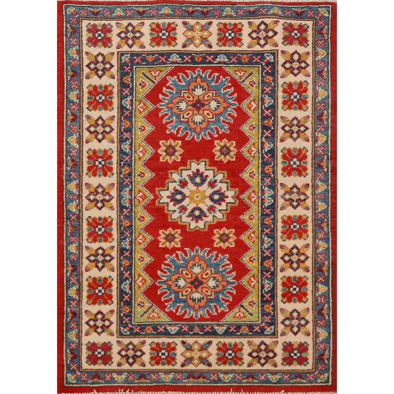 Red Kazak Handmade Accent Rug 3x4