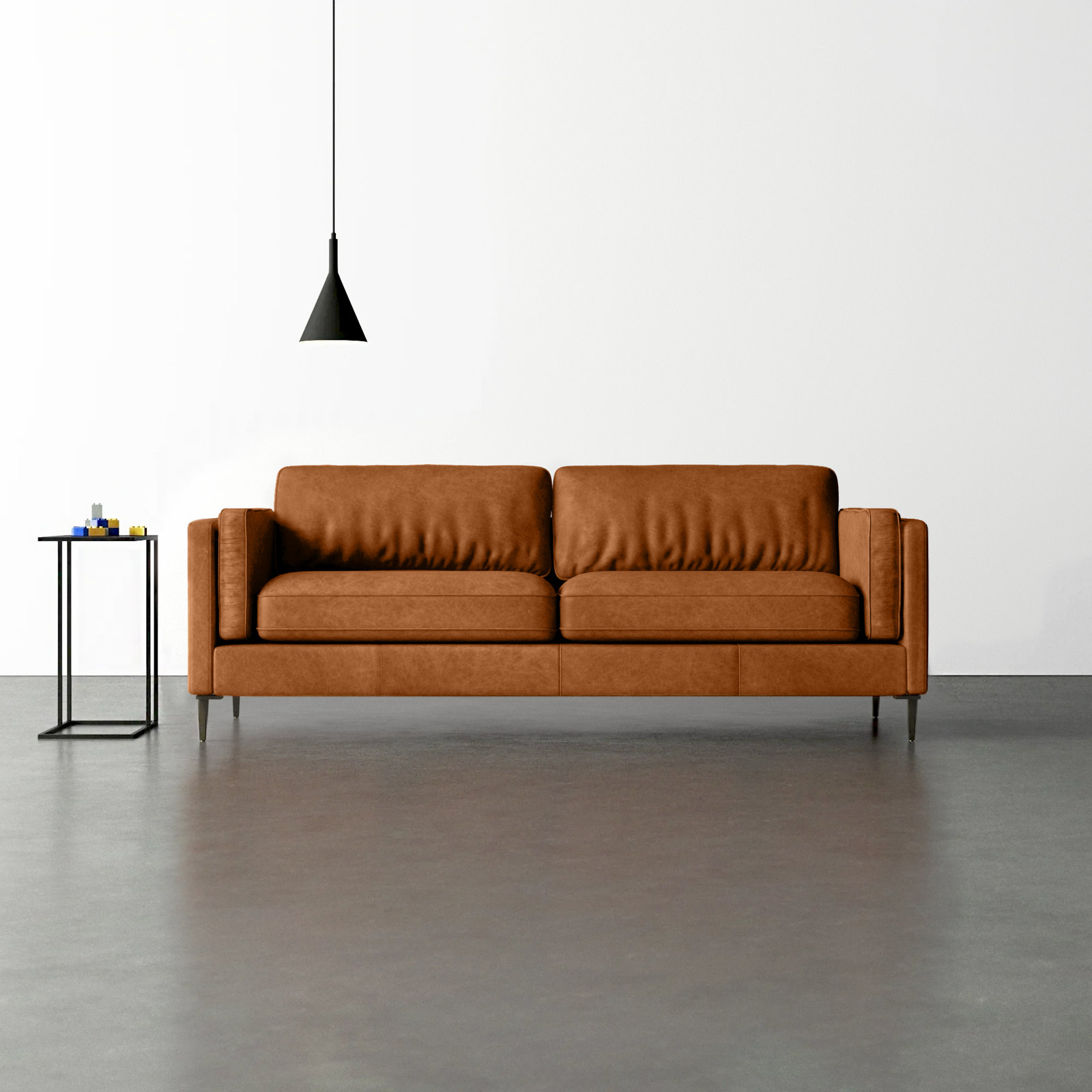Menades 84'' Upholstered Sofa, 31" H x 84" W x 36" D, Sonoma Butterscotch Top Grain Leather