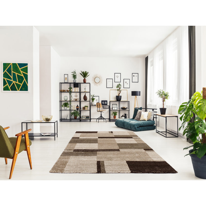 Falk Geometric Shag Area Rug, Rectangular 140 x 200cm