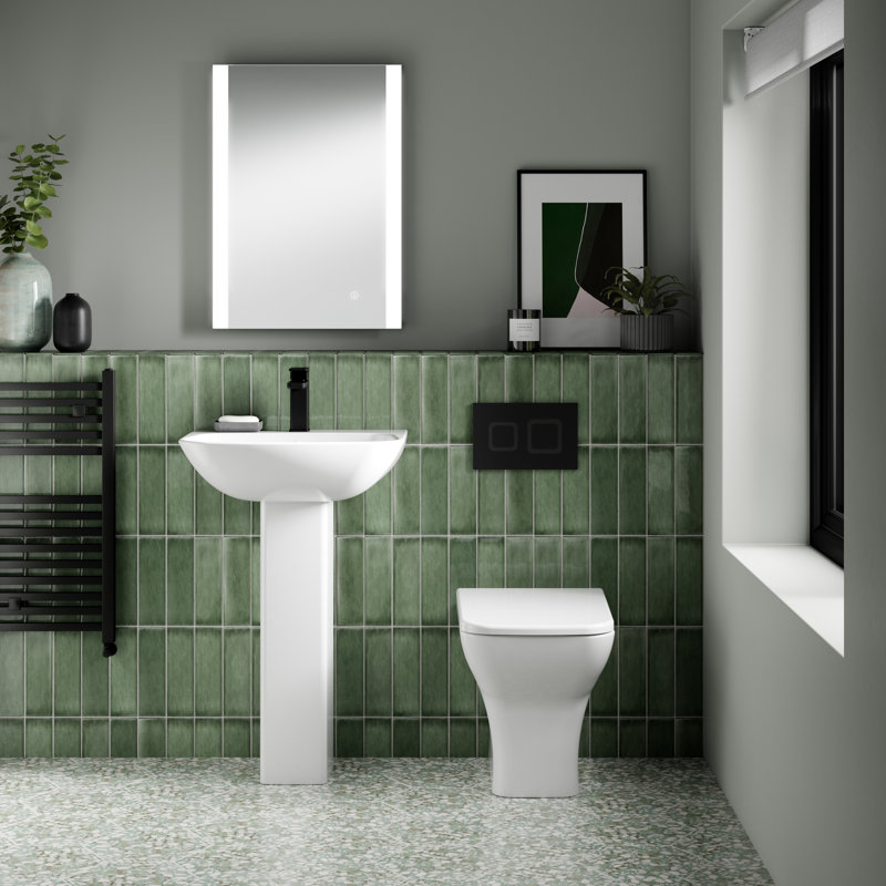 Matt Black Square Dual Flush Push Button, Matte Black
