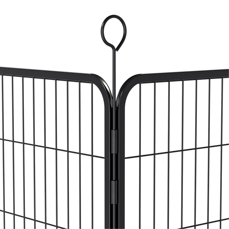 Clôture pour chien robuste en métal à 16 panneaux, extra haute de 40 po avec barrière de verrouillage automatique pour l'intérieur et l'extérieur, aménagement réglable, parc à assemblage rapide, autoportant,