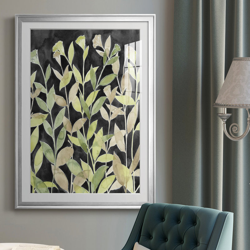 Encre «Blooming Night I» - Impression, H 42,5 po x l 30,5 po x P 1 po, Argent