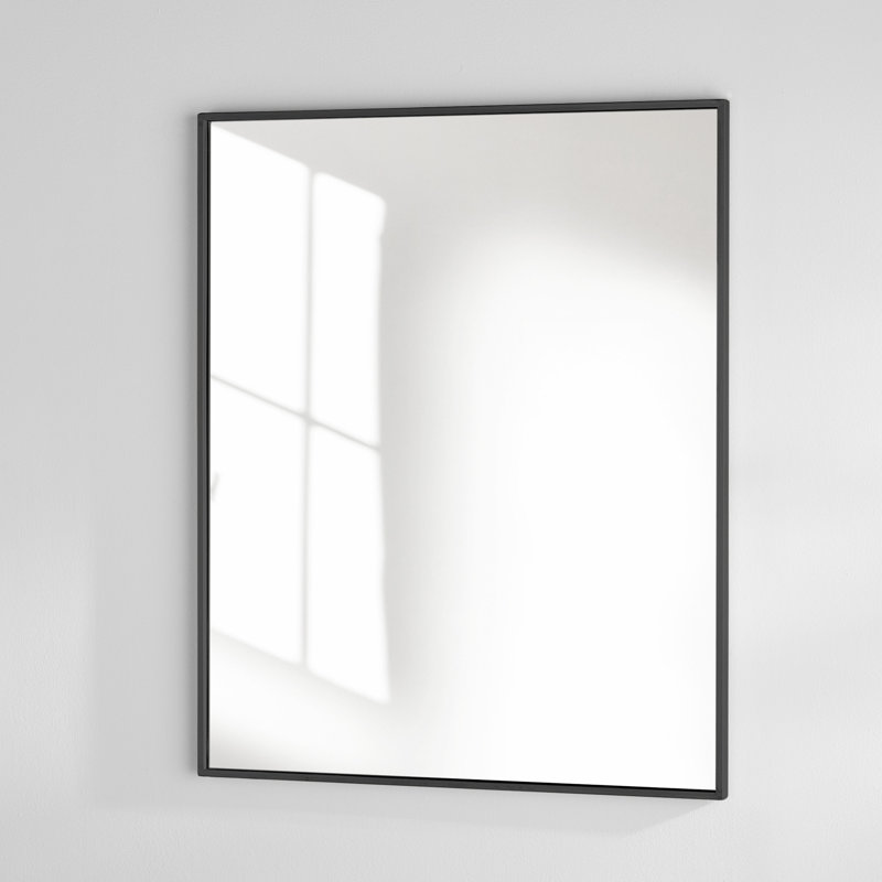 Sabine Metal Rectangle Wall Mirror, 36" x 30", Black