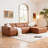 Coryna 105'' Modular Compression Sectional Sofa With High-Density Foam And PU leather-121793471