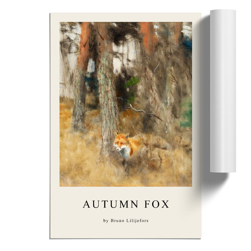 Roaming Fox Print by Bruno Liljefors - Frameless Print, 42cm H x 30cm W x 0.1cm D