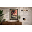 Tropical Sunset Woodcut Coastal - Framed Print-411877361-411877363