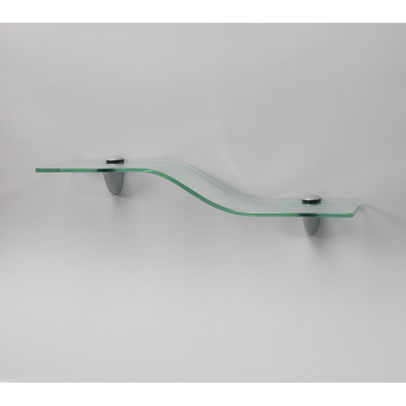 Wallscapes 6" X 18" Opaque Mini Wave Shelf Kit, Clear