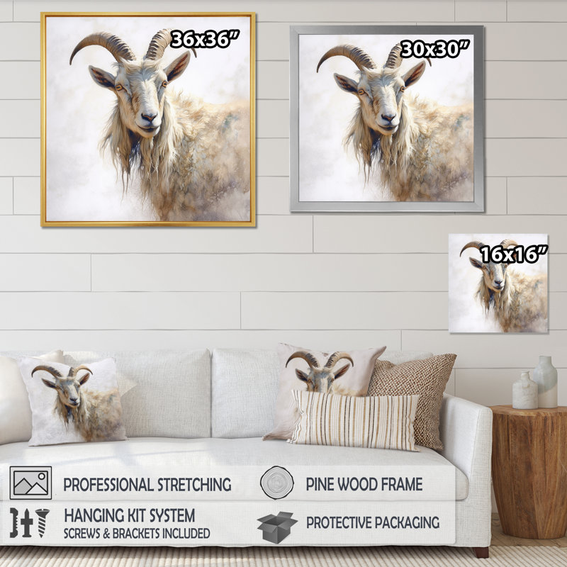 «Graceful Goat Grazers III», reproduction sur toile, H 30 po x l 30 po x P 1 po, Toile tendue