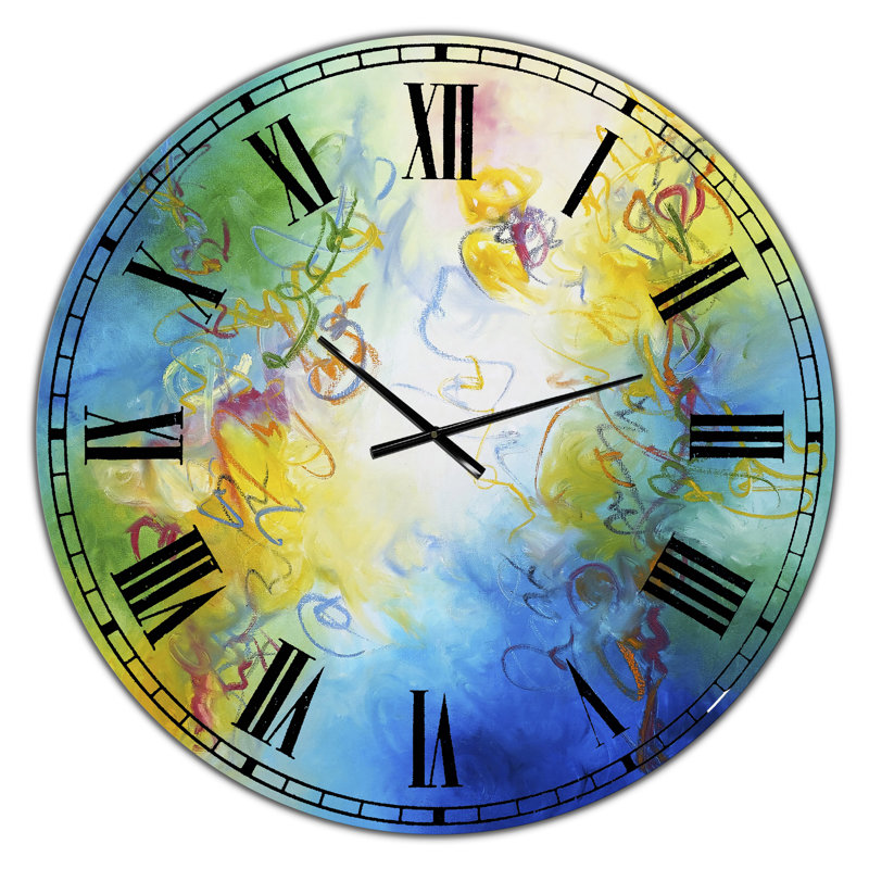 Color Dances - Horloge murale moderne surdimensionnée, Moyen