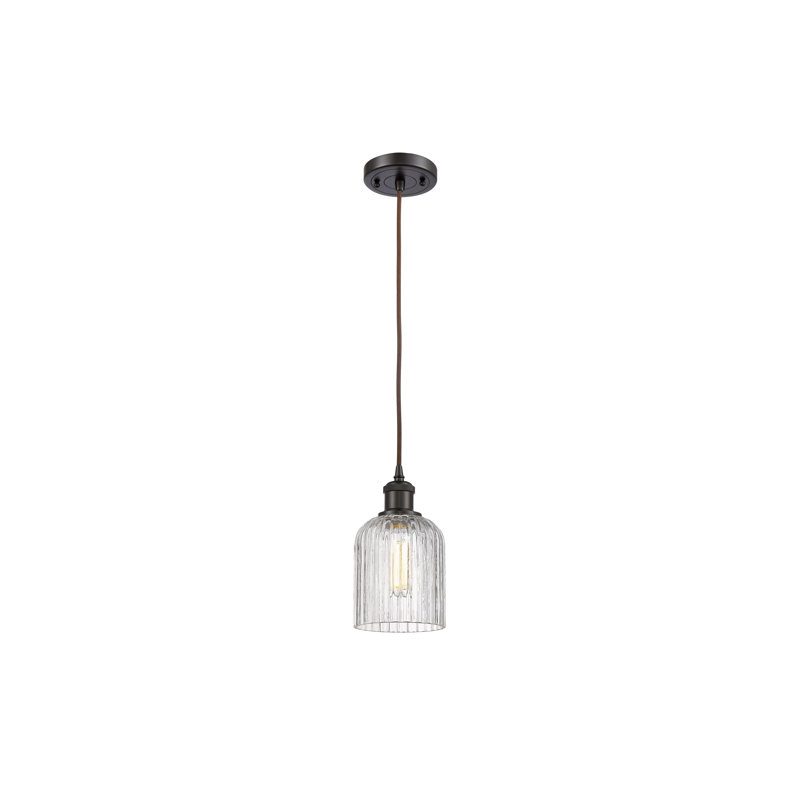 Luminaire suspendu 1 lumière Aalina, Bronze frotté à l'huile, Clair