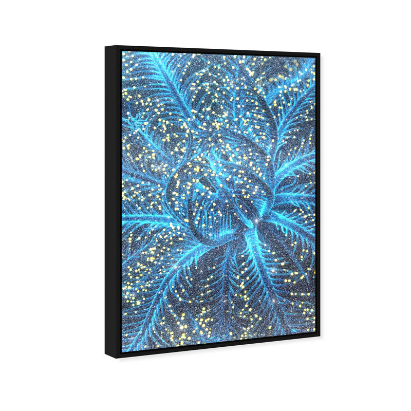 Neon Bloom Print by Oliver Gal, 55"H x 37"W, Black Floater Frame