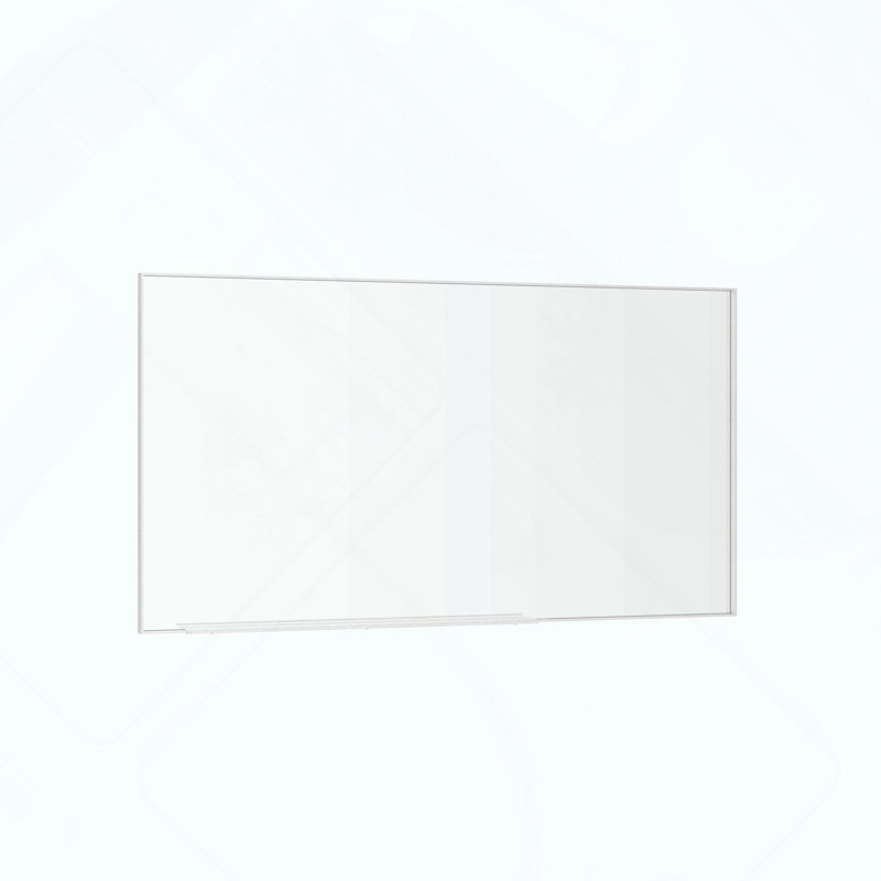 Oversized Rectangle Mirror with Removable Tray and Silver Frame