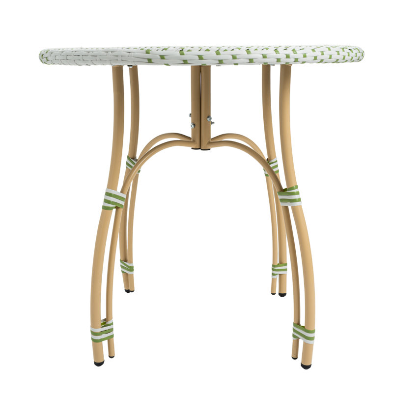 Modern Dining Set With Round Rattan Dining Table And Rattan Dining Chairs For Dining Room, Patio, Green