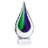 Mitford 11" Clear Blue and Green Murano Glass Modern Abstract Tabletop Sculpture-1817657154