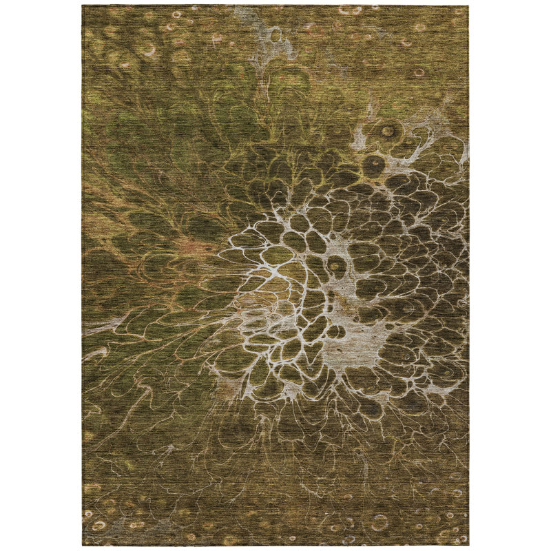 Raenee Washable Abstract Indoor / Outdoor Rug, Rectangle 9' x 12'