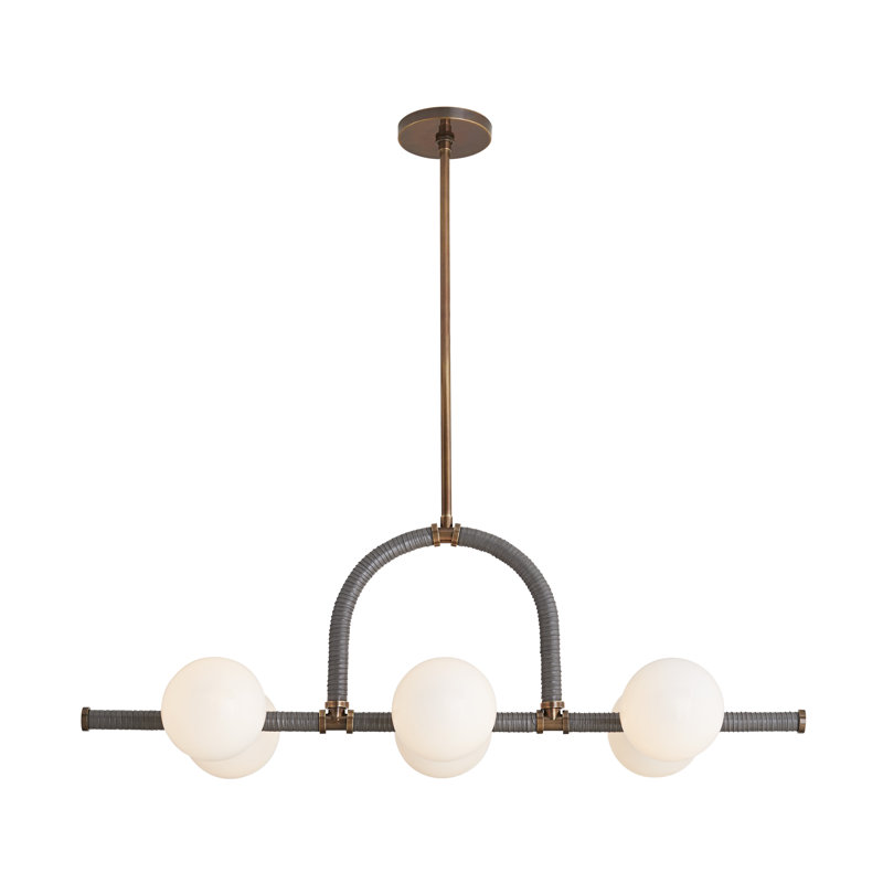 Harrison 6 - Light Chandelier, Heritage Brass