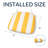 Set of 4 Outdoor Patio Chair Cushions - Water-Repellent Yellow & White Striped Seat Pads with Ties for Garden, Dining & Deck Furniture-1884141920