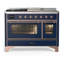 Majestic III Series 48 Inch Dual Fuel Range with 5 Sealed Burners, Griddle, Frenchtop in Glossy Black (Natural Gas, Burnished Trim)-1981615041-1981615045-1981615167