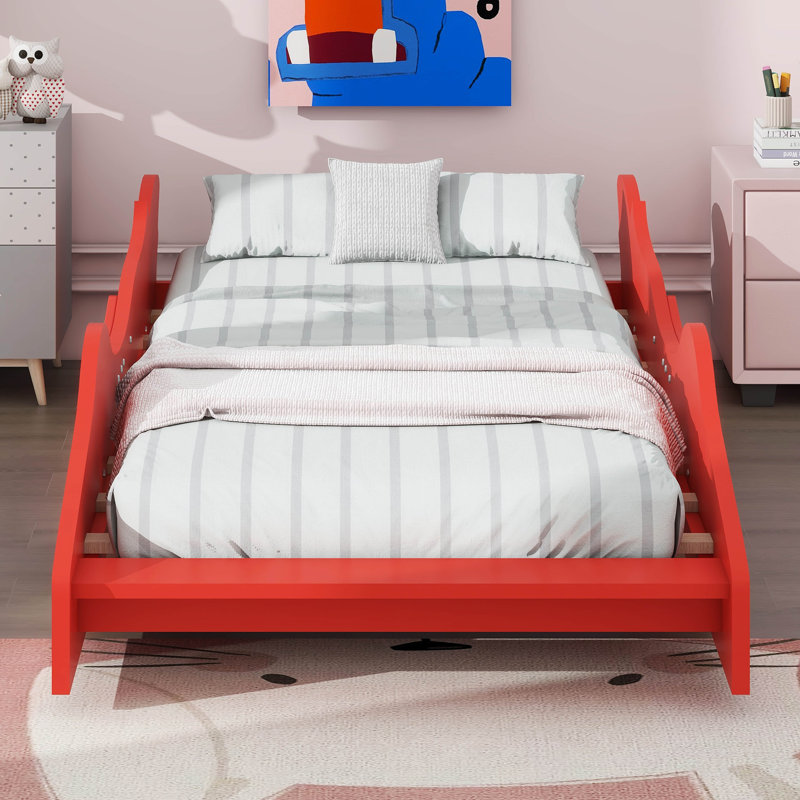 Race Car-Shaped Bed, Red, Twin