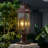 23''H Oil Rubbed Bronze Outdoor Post Light with Clear Tempered Glass and Pier Mount Base for Porch Yard Patio-79141448