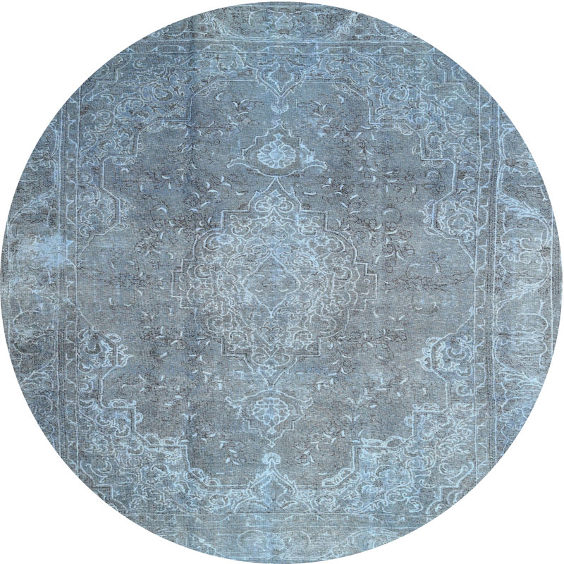 Tapis bleu/gris, Rond 6 pi