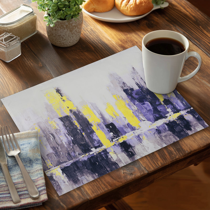 Abstract Cityscape Polyester Placemat | Modern Home Decor