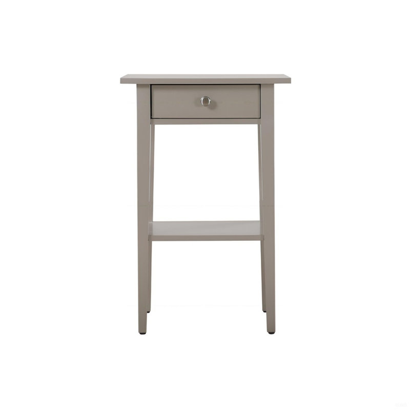Sleek Contemporary Nightstand, Silver Champagne